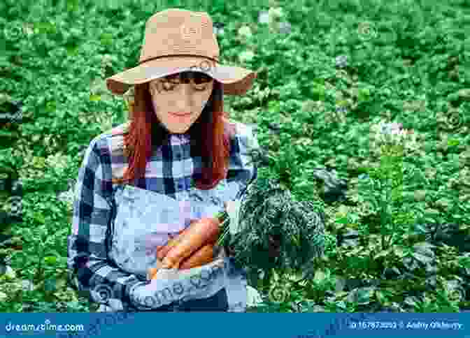 A Beautiful Woman Holding A Carrot Wand, Surrounded By Nature Earth Magic Of The Carrot Wand