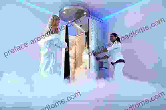 A Person Standing In A Cryotherapy Chamber, Surrounded By Swirling Vapor. An To The Magical Powers Of Cryotherapy : The Most Cutting Edge Technology In Anti Aging And Permanent Fat Reduction