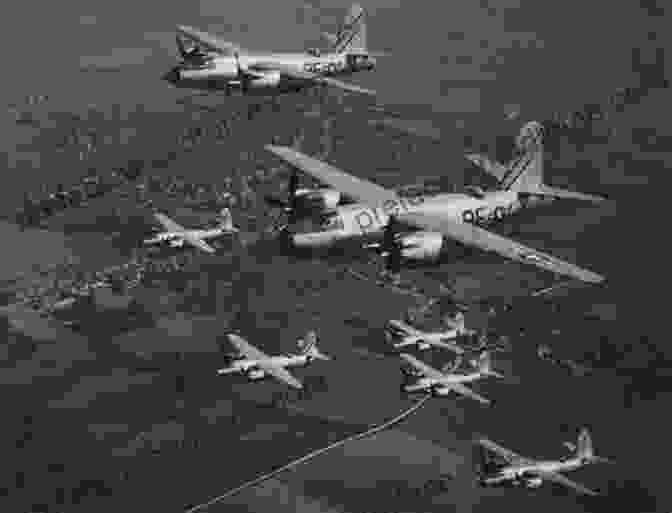 An Aerial Photograph Of A Squadron Of Allied Aircraft Flying Over Europe During World War II The Mighty Eighth: Masters Of The Air Over Europe 1942 45