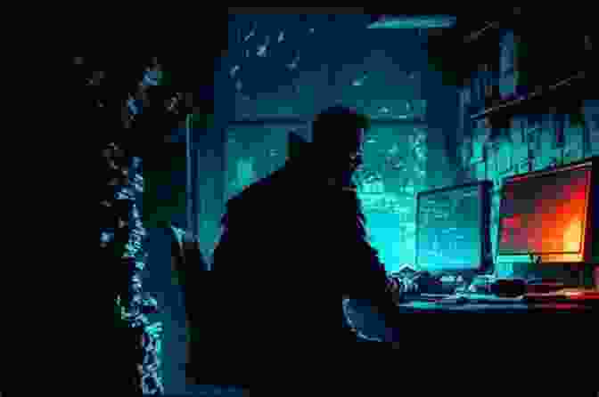 Grainy Image Of A Shadowy Figure In A Dark Room, Typing On A Computer With A LAPD Badge On The Desk L A Secret Police Inside The LAPD Elite Spy Network