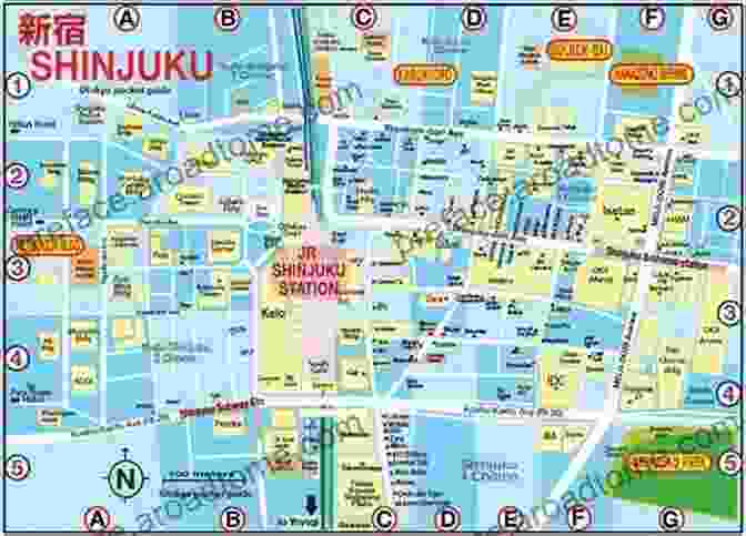 Map Of Shinjuku Neighborhood In Tokyo, Japan Tokyo: A View Of The City (TOPOGRAPHICS)