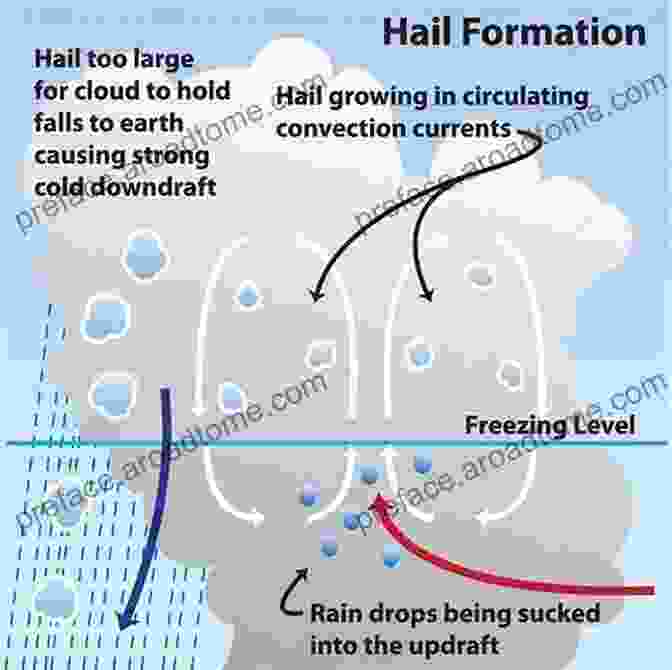 Rain, Snow, And Hail Fall From Clouds As Precipitation Water Cycles DK