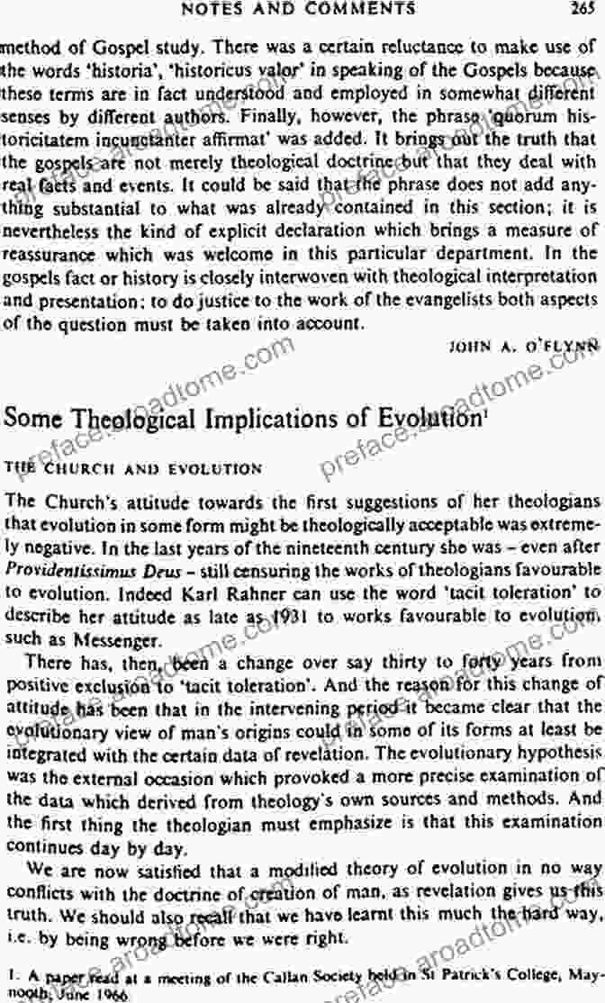 Theological Implications Of An Evolutionary Understanding ng Theology In An Evolutionary Way